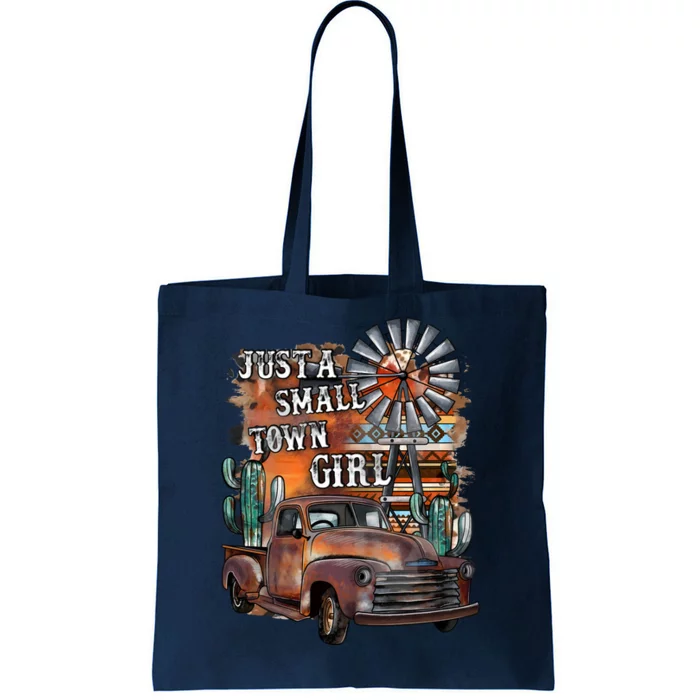 Vintage Just A Small Town Girl Western Cowgirl Cowboy Tote Bag