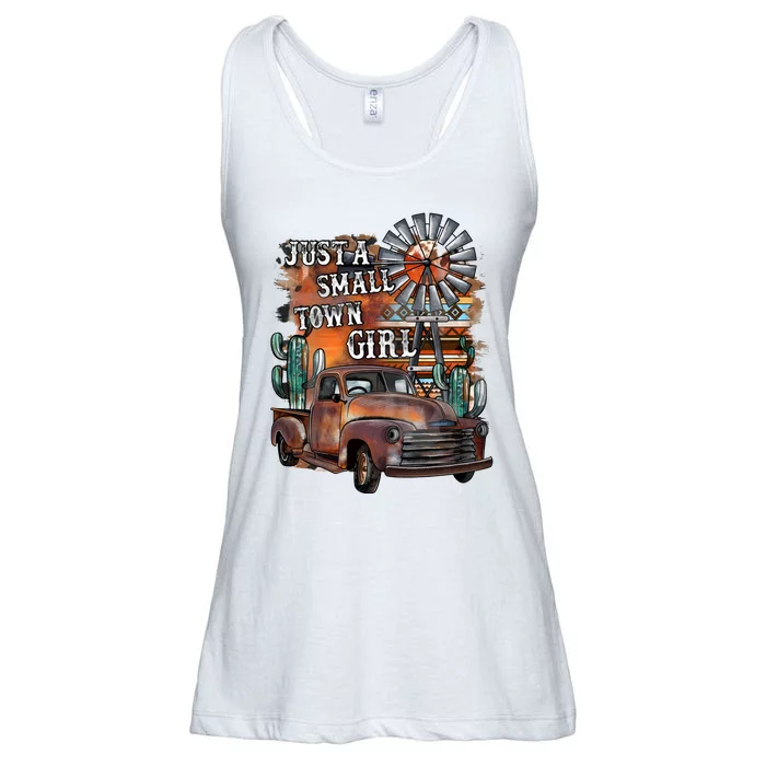 Vintage Just A Small Town Girl Western Cowgirl Cowboy Ladies Essential Flowy Tank