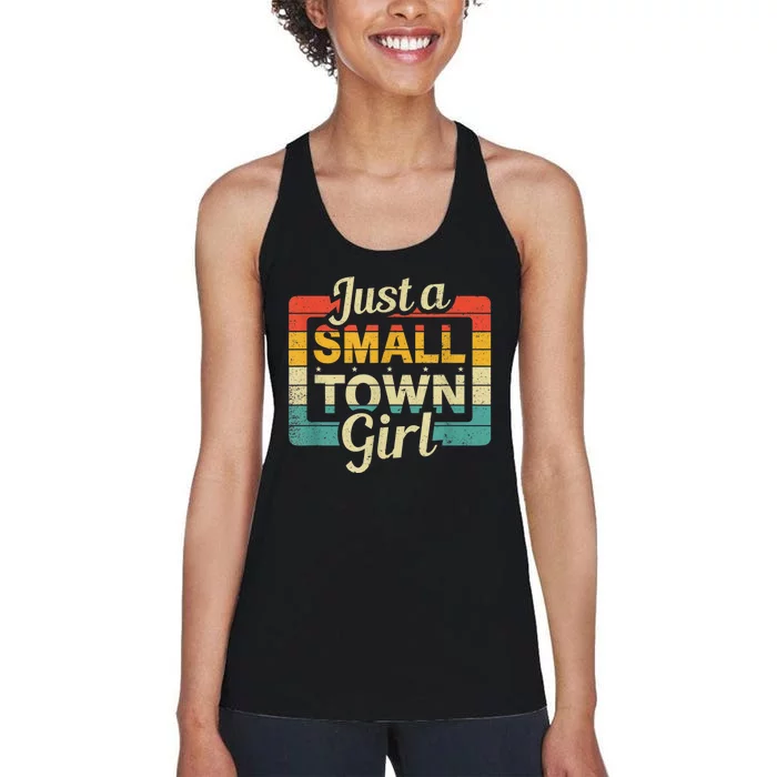 Vintage Just A Small Town Girl Village Little City Girl Women's Racerback Tank