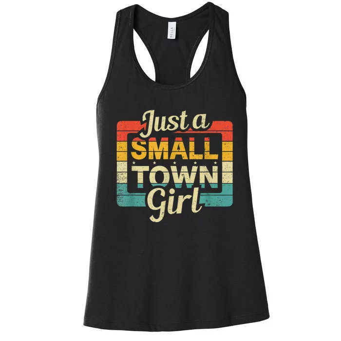 Vintage Just A Small Town Girl Village Little City Girl Women's Racerback Tank