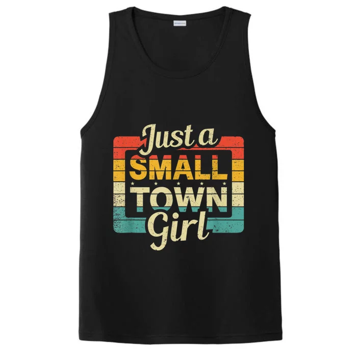 Vintage Just A Small Town Girl Village Little City Girl Performance Tank