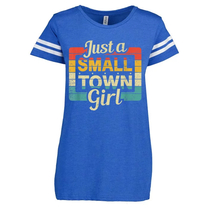 Vintage Just A Small Town Girl Village Little City Girl Enza Ladies Jersey Football T-Shirt