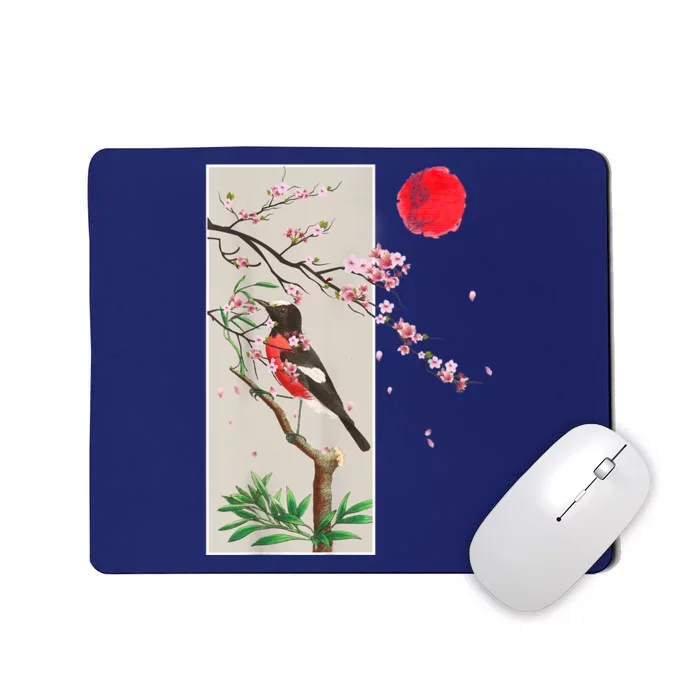 Vintage Japanese Art Cherry Blossom Japanese Graphical Art Mousepad