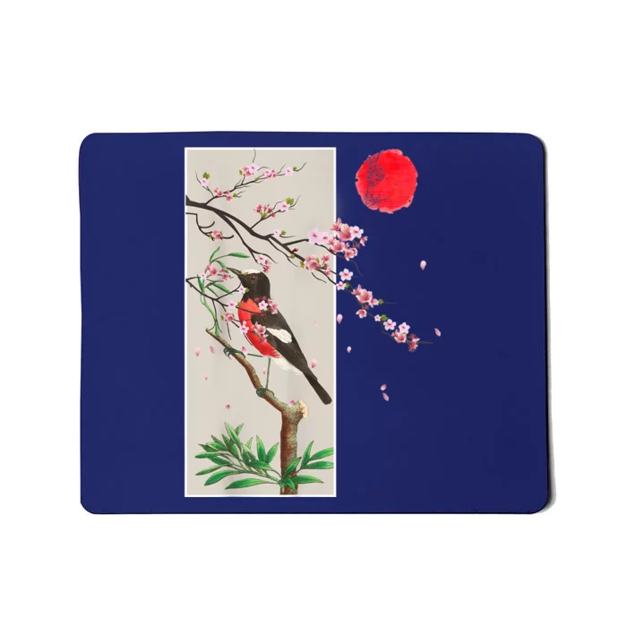 Vintage Japanese Art Cherry Blossom Japanese Graphical Art Mousepad