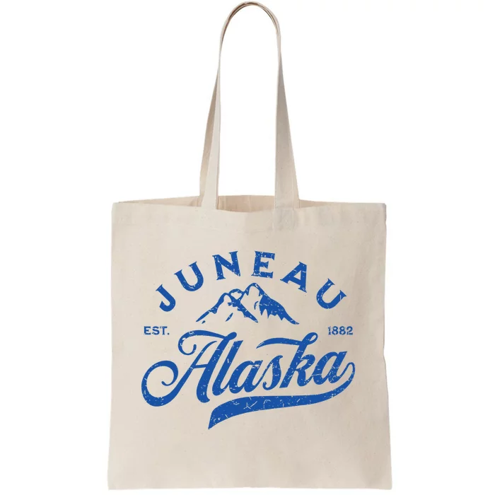 Vintage Juneau Alaska Ak Mountains Family Vacation Souvenir Tote Bag