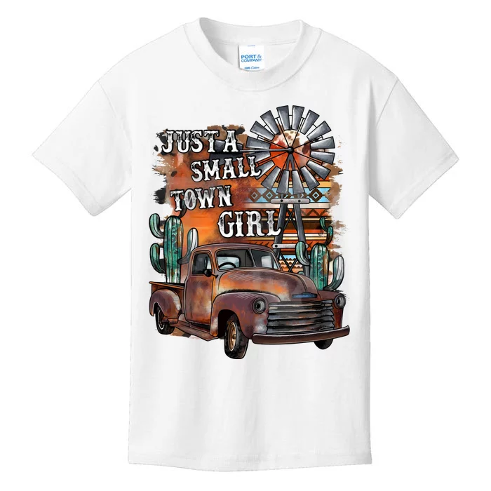 Vintage Just A Small Town Girl Kids T-Shirt