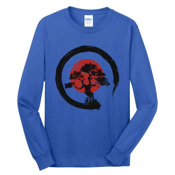 Vintage Japanese Bonsai Tree Zen Circle Yoga Gift Tall Long Sleeve T-Shirt