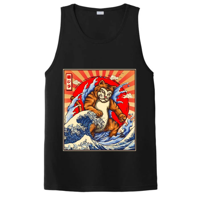 Vintage Japanese Catzilla Poster Performance Tank