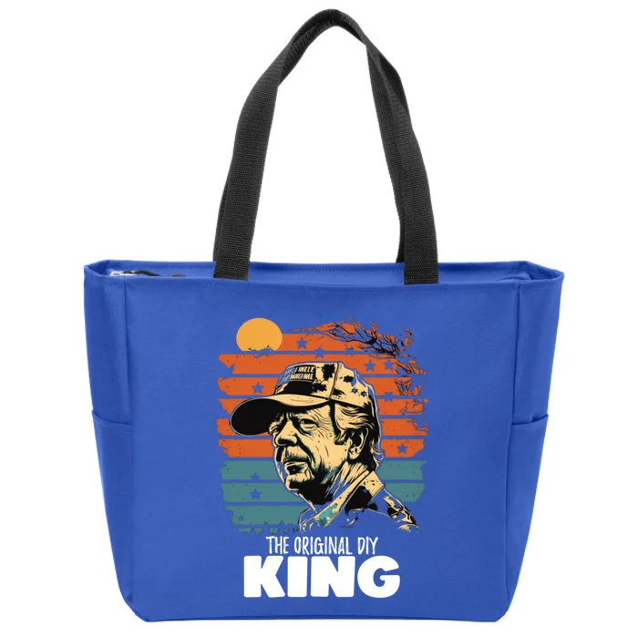 Vintage Jimmy Carter The Original Diy King Presidents Day Cool Gift Zip Tote Bag