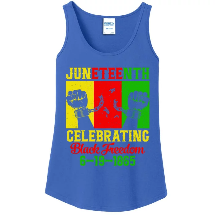 Vintage Juneteenth Celebrate Black Freedom Day June 19 1865 Gift Ladies Essential Tank