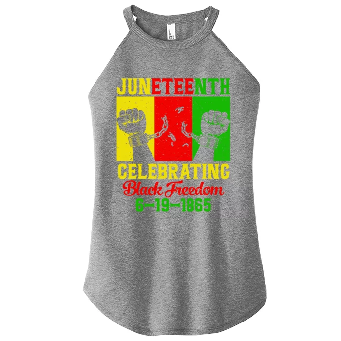 Vintage Juneteenth Celebrate Black Freedom Day June 19 1865 Gift Women’s Perfect Tri Rocker Tank