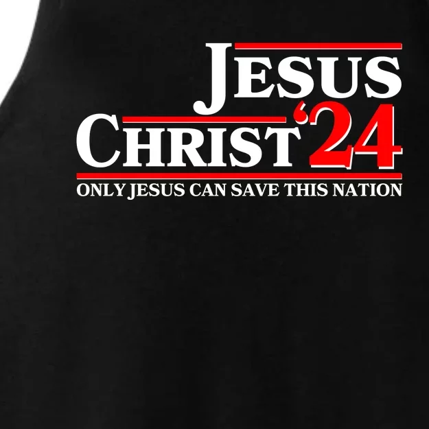 Vote Jesus Christ 2024 Only Jesus Can Save This Nation Ladies Tri-Blend Wicking Tank