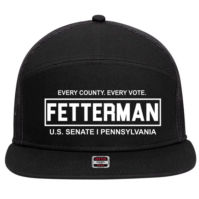 Vote John Fetterman For Senate 7 Panel Mesh Trucker Snapback Hat