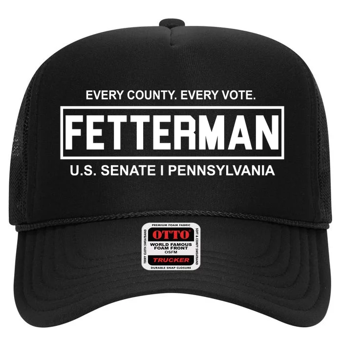 Vote John Fetterman For Senate High Crown Mesh Trucker Hat