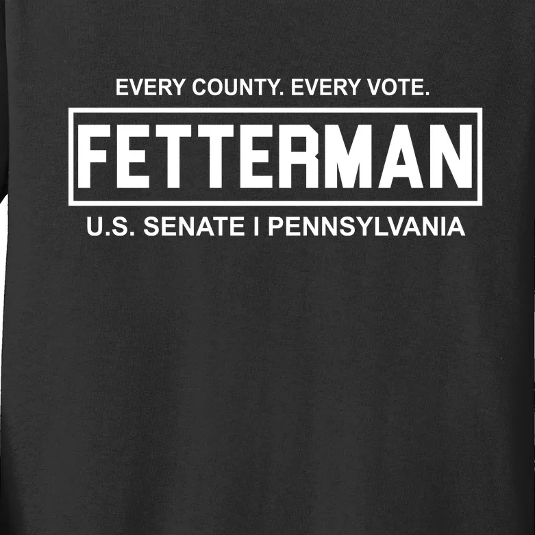 Vote John Fetterman For Senate Kids Long Sleeve Shirt