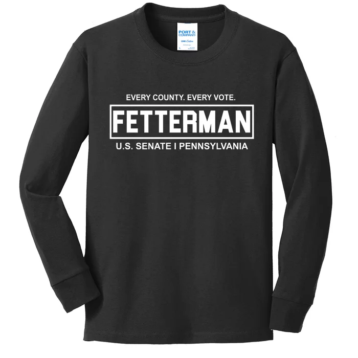 Vote John Fetterman For Senate Kids Long Sleeve Shirt