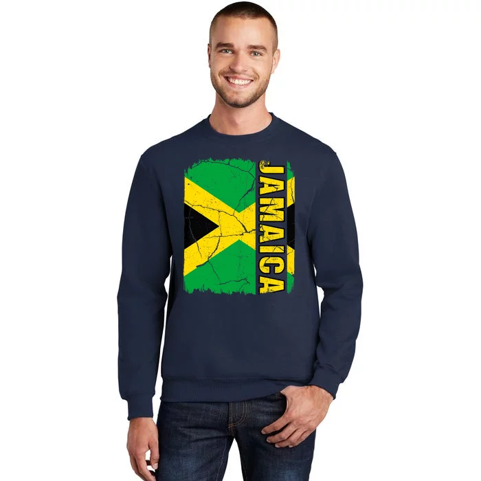 Vintage Jamaican Flag Jamaica Pride Roots Heritage Gift Tall Sweatshirt