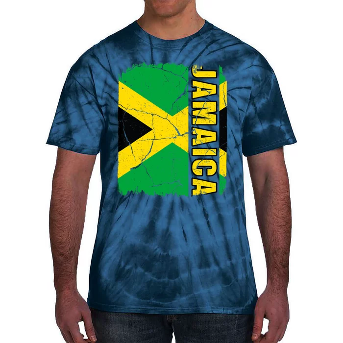 Vintage Jamaican Flag Jamaica Pride Roots Heritage Gift Tie-Dye T-Shirt