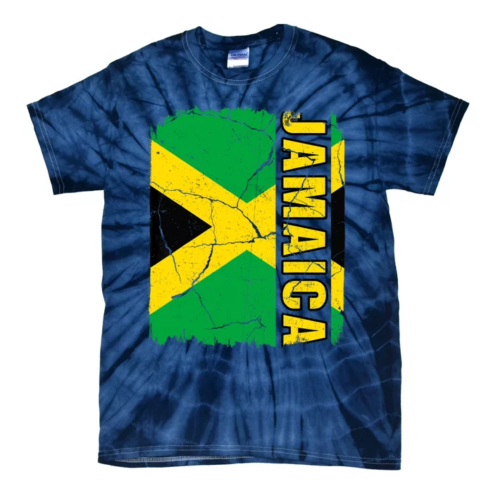 Vintage Jamaican Flag Jamaica Pride Roots Heritage Gift Tie-Dye T-Shirt