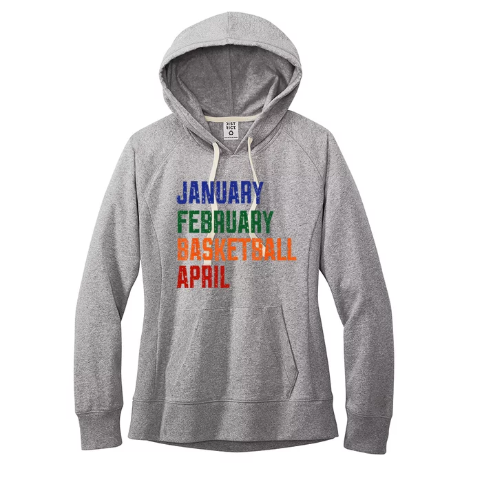 Vintage January February Basketball April Women's Fleece Hoodie