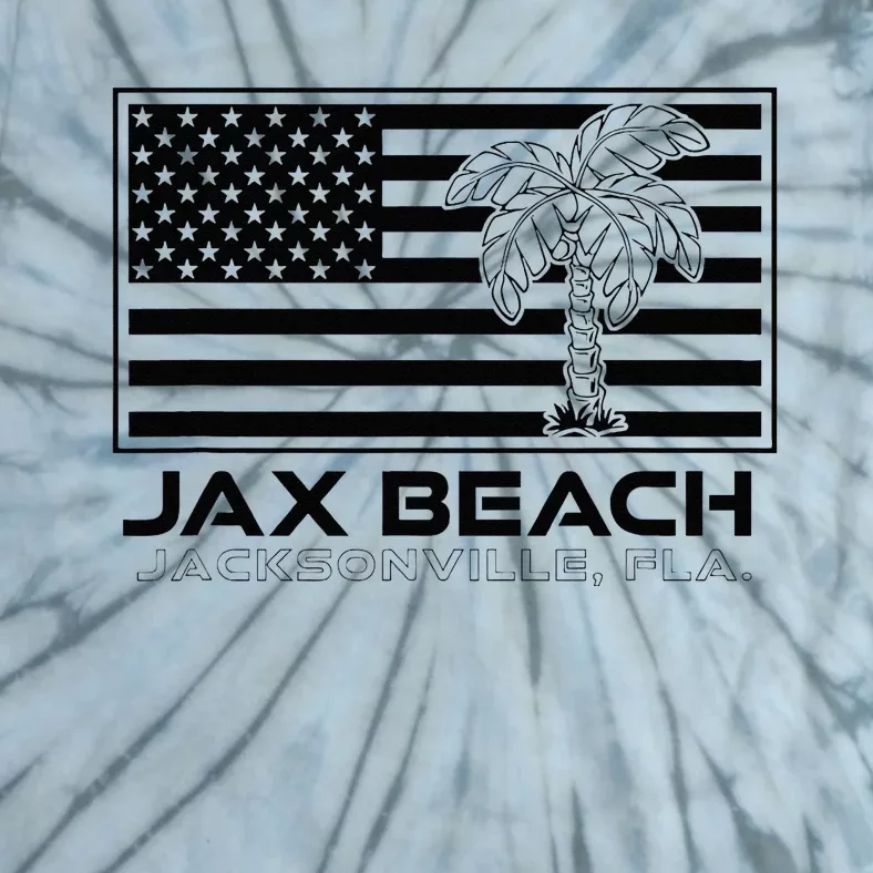 Visit Jacksonville Florida Vacation USA Flag Palms Jax Beach Tie-Dye T-Shirt