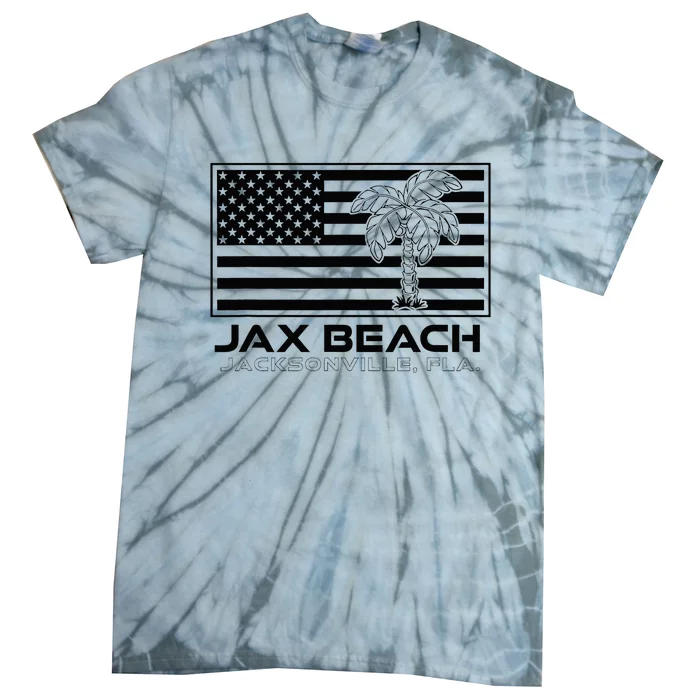 Visit Jacksonville Florida Vacation USA Flag Palms Jax Beach Tie-Dye T-Shirt