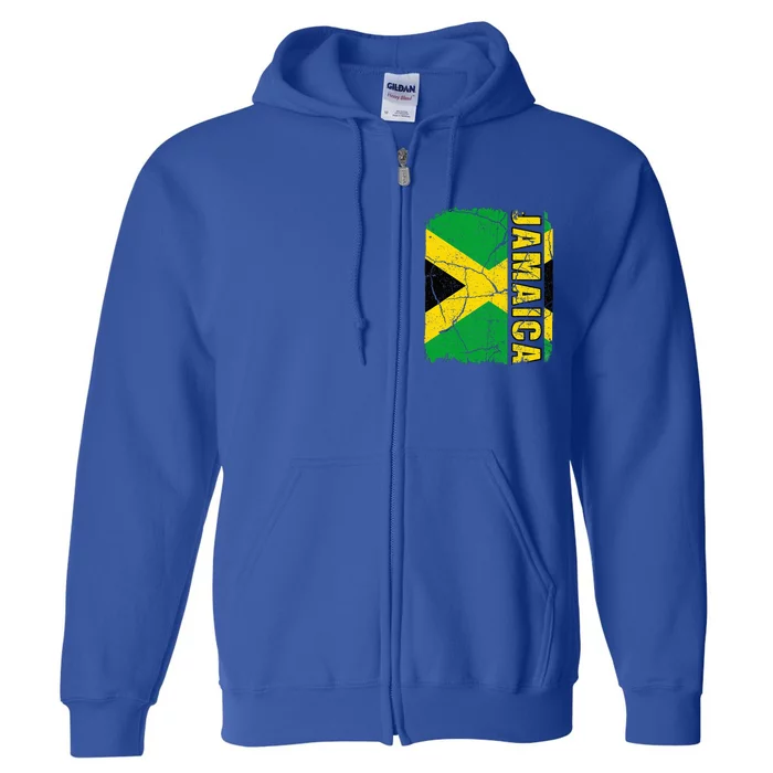 Vintage Jamaican Flag Jamaica Pride Roots Heritage Gift Full Zip Hoodie