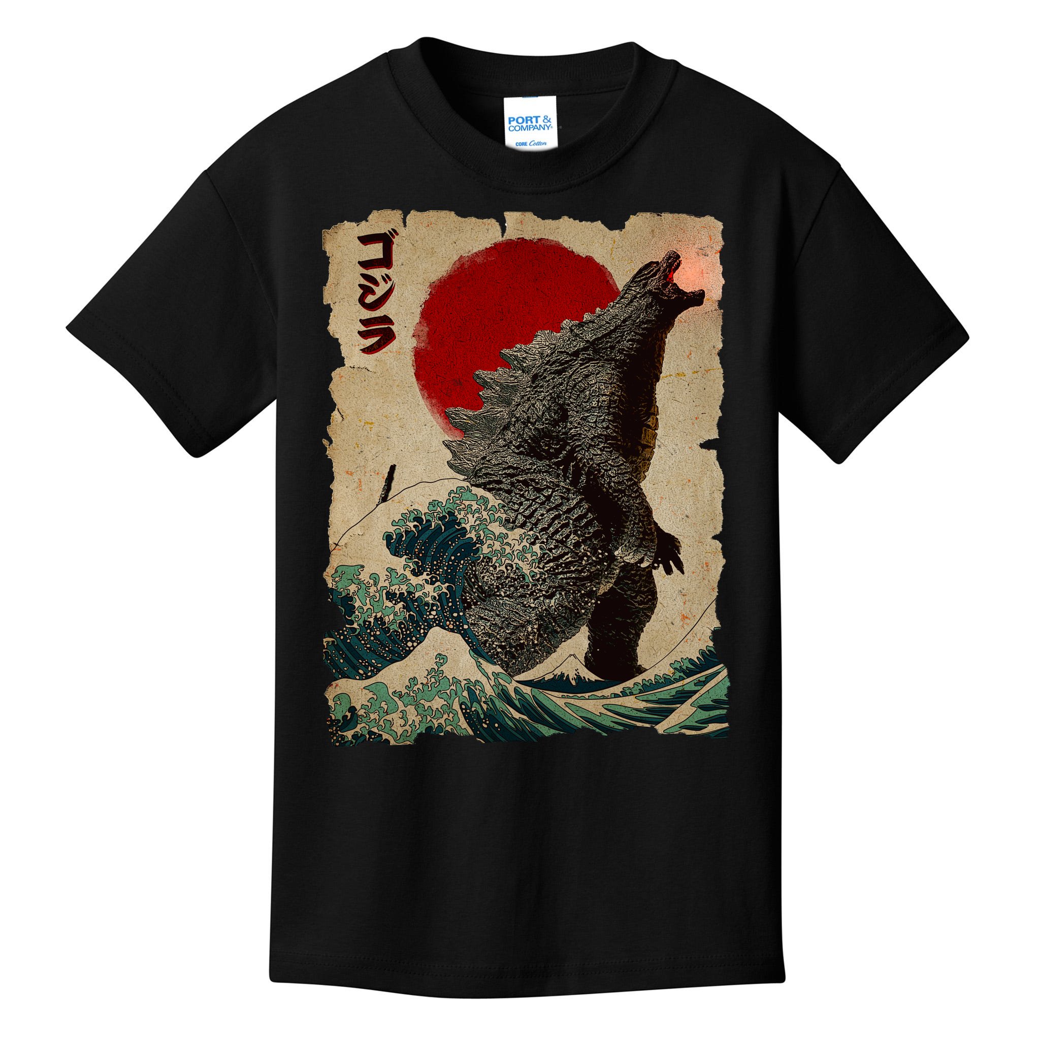 Vintage Japanese Godzilla Great Wave Poster T-shirt – KARENCANAVANPRS STORE