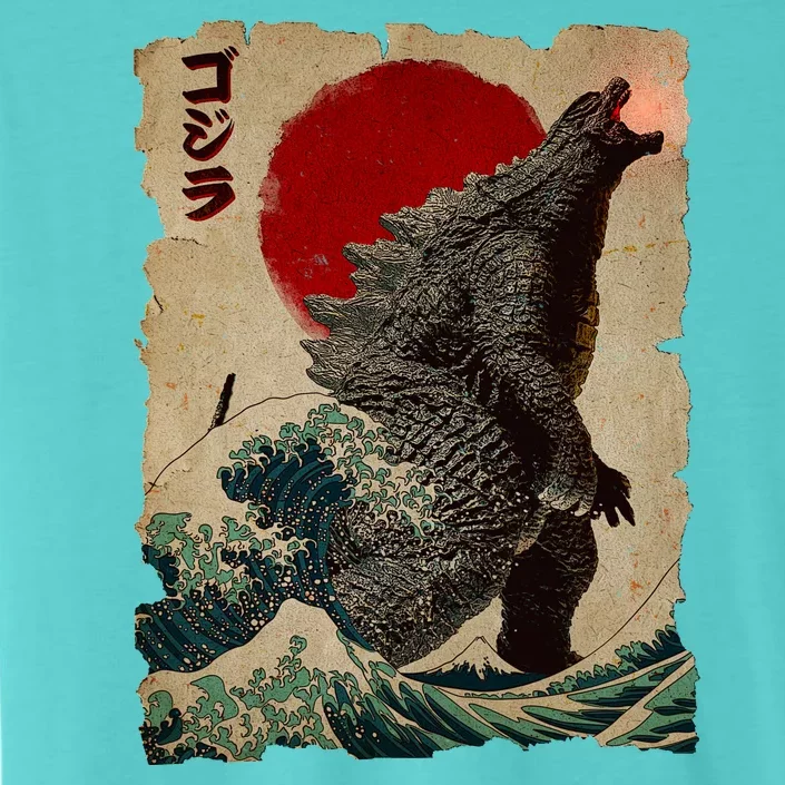 Vintage Japanese Godzilla Great Wave Poster ChromaSoft Performance T-Shirt