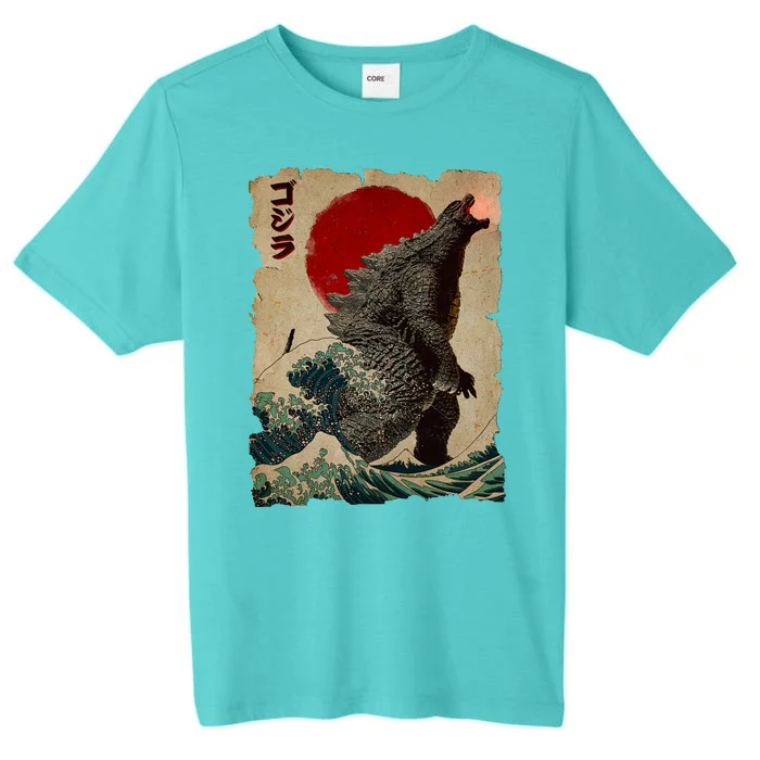 Vintage Japanese Godzilla Great Wave Poster ChromaSoft Performance T-Shirt