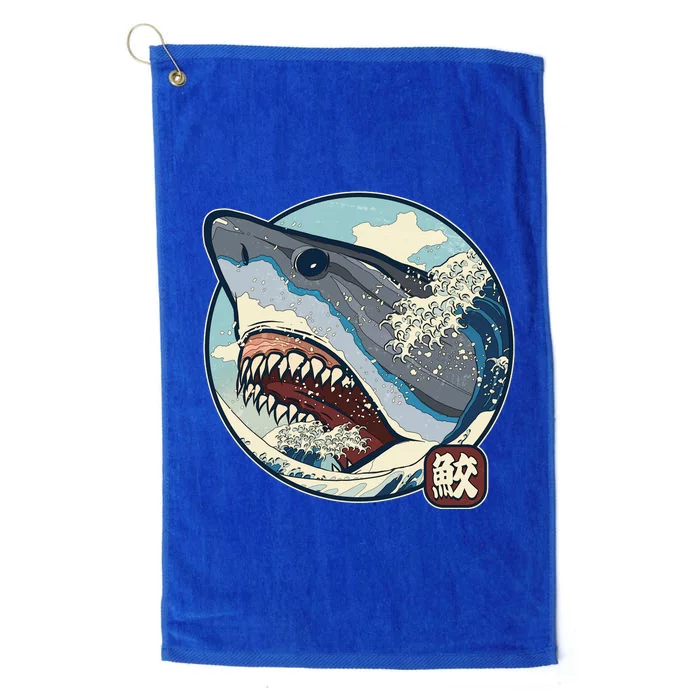 Vintage Japanese Great Wave Shark Attack Platinum Collection Golf Towel