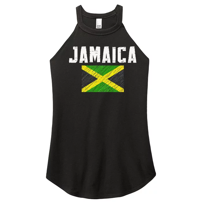 vintage Jamaica Heritage Jamaican Flag Pride Women’s Perfect Tri Rocker Tank