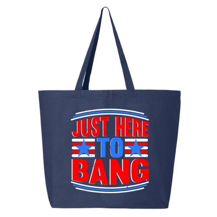 Vintage Just Here To Bang Funny 4th Of July USA Merica America 25L Jumbo Tote