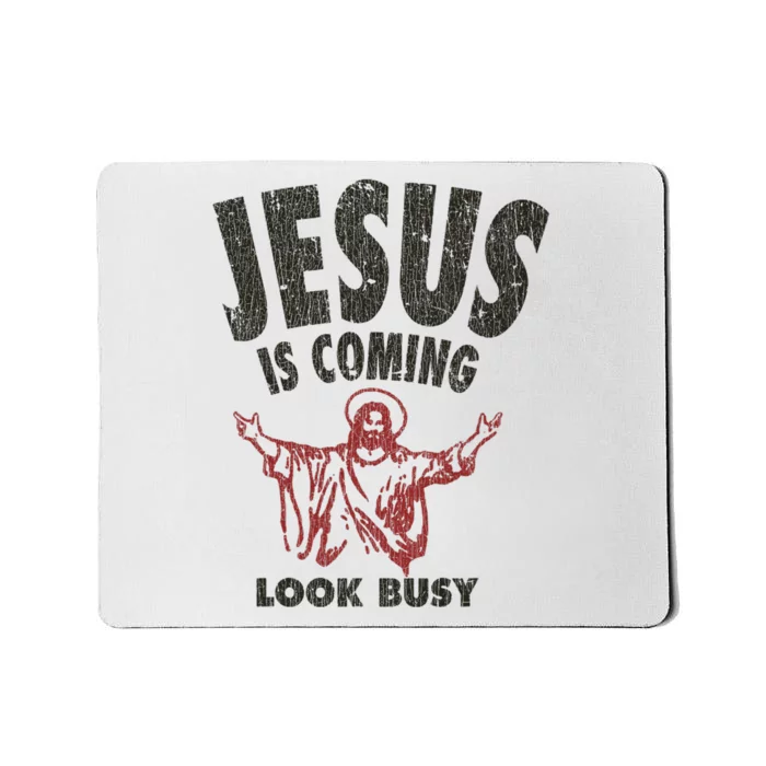 Vintage Jesus Is Coming Look Busy 1992 Mousepad