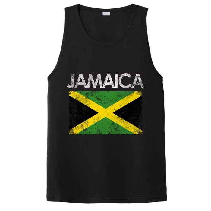 Vintage Jamaica Jamaican Flag Pride Gift Performance Tank