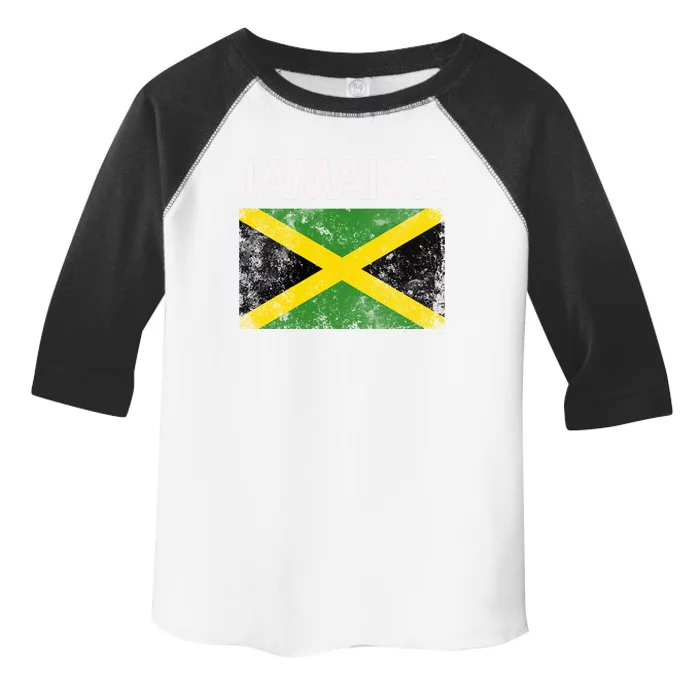 Vintage Jamaica Jamaican Flag Pride Gift Toddler Fine Jersey T-Shirt