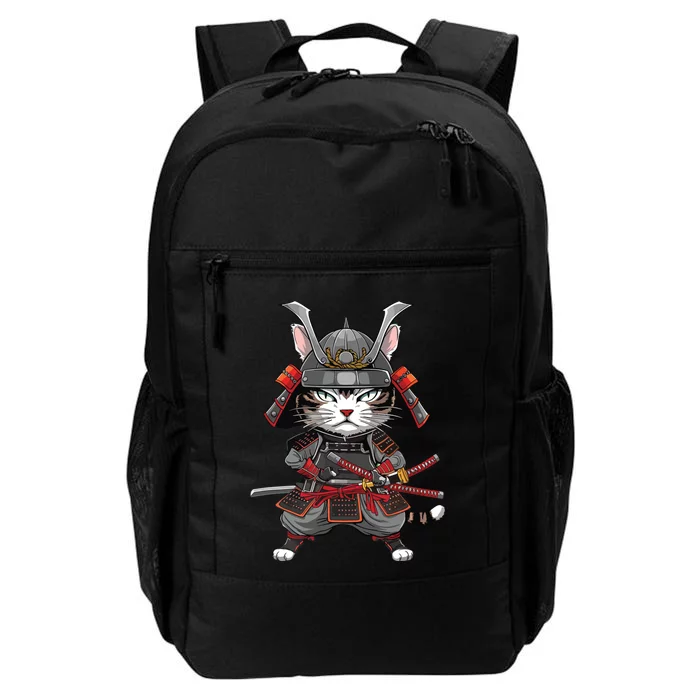 Vintage Japanese Kawaii Cat Samurai Daily Commute Backpack