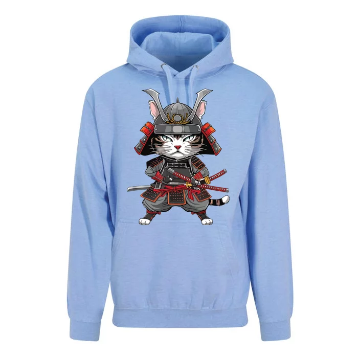 Vintage Japanese Kawaii Cat Samurai Unisex Surf Hoodie