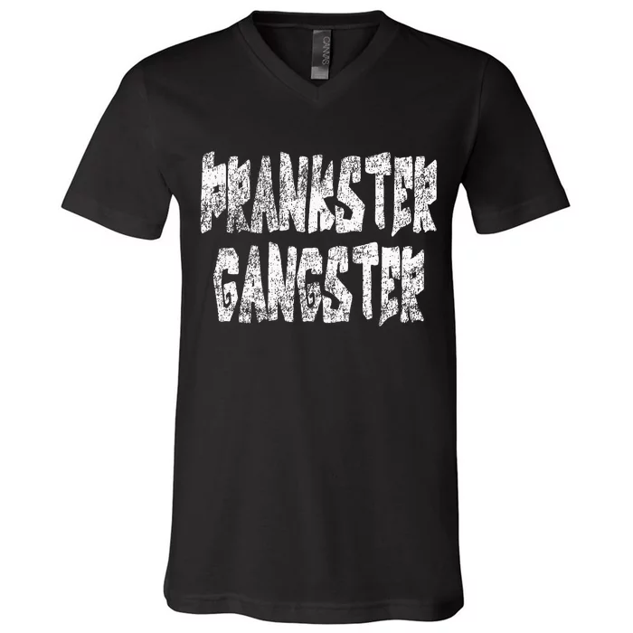 Vintage Joke Lover Prank Artist Design Prankster Gangster V-Neck T-Shirt