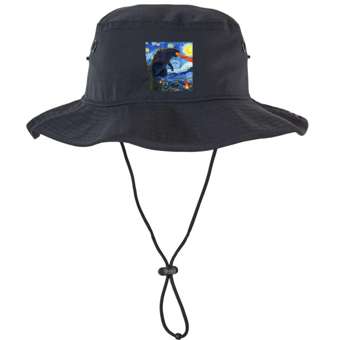 Vintage Japanese Monster Kaiju In Van Gogh Starry Night Legacy Cool Fit Booney Bucket Hat