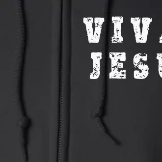 Vivat Jesus May Jesus Live Distressed Design Full Zip Hoodie