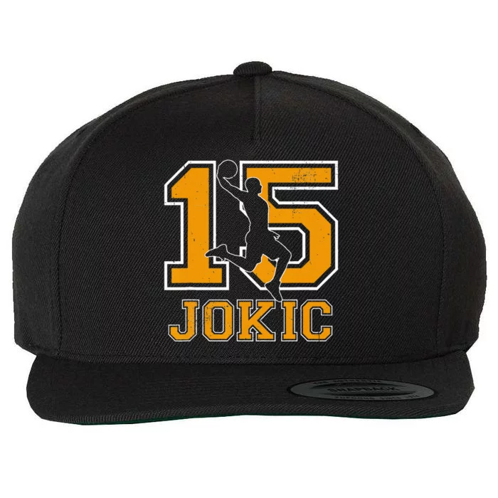 Vintage Jokic Name Sports Retro Basketball Gift Wool Snapback Cap