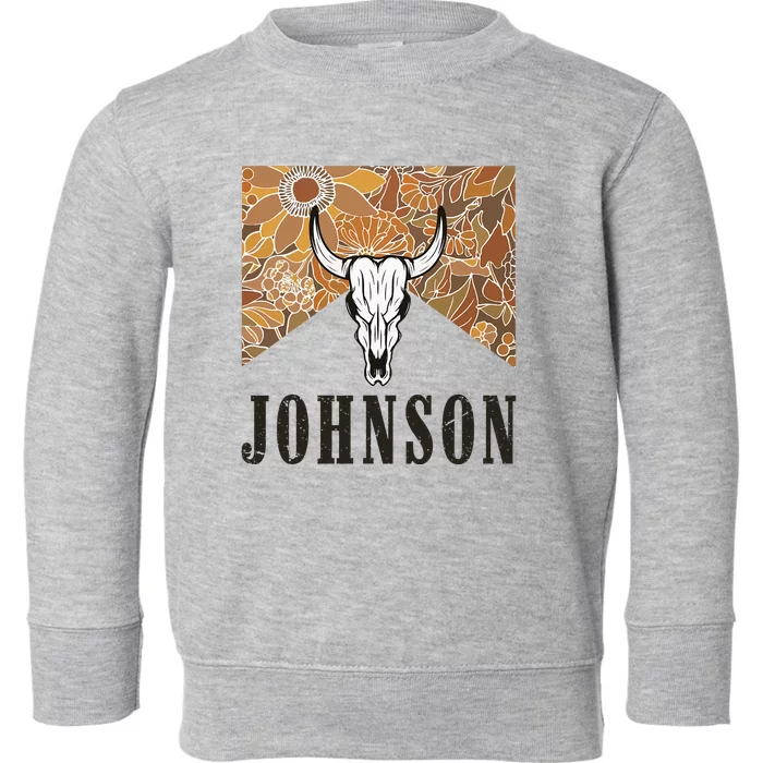 Vintage Johnson Name Personalized 90s Toddler Sweatshirt