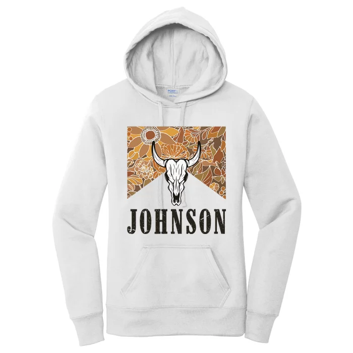 Vintage Johnson Name Personalized 90s Women's Pullover Hoodie