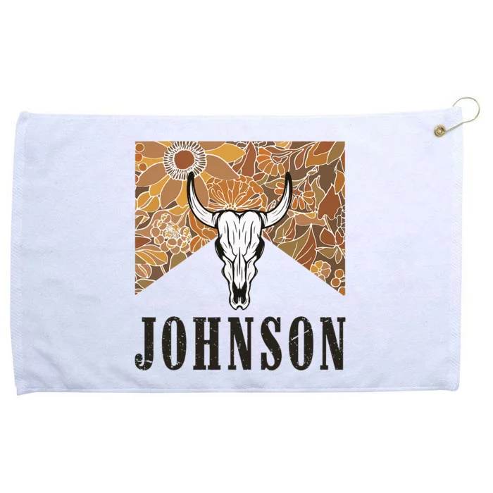 Vintage Johnson Name Personalized 90s Grommeted Golf Towel