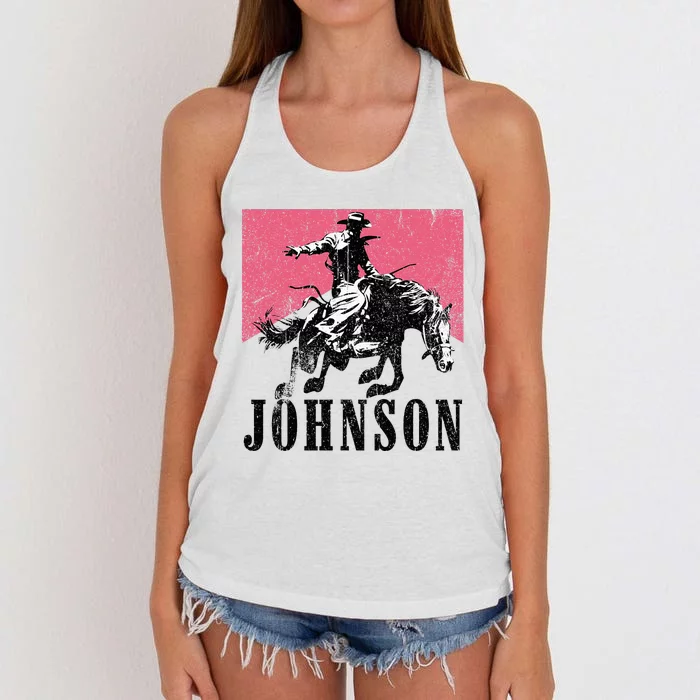 Vintage Johnson Name Personalized Women's Knotted Racerback Tank