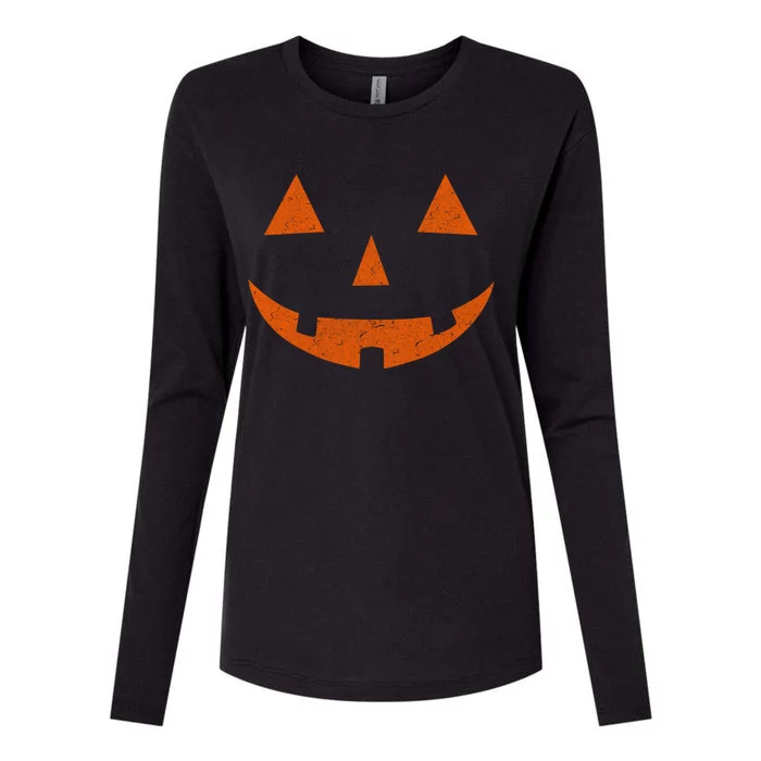 Vintage Jack O Lantern Jackolantern Pumpkin Face Gift Womens Cotton Relaxed Long Sleeve T-Shirt