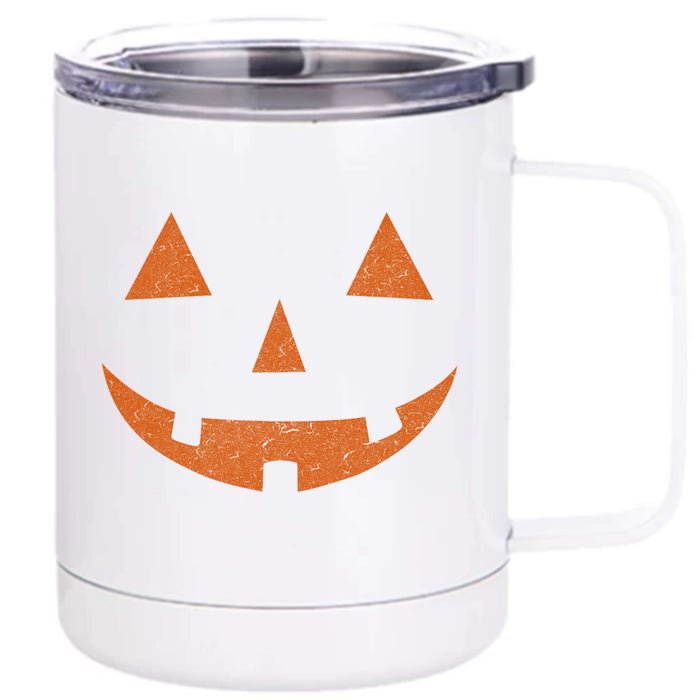 Vintage Jack O Lantern Jackolantern Pumpkin Face Front & Back 12oz Stainless Steel Tumbler Cup