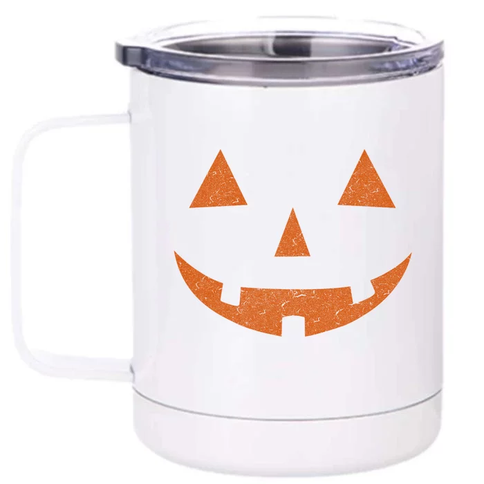 Vintage Jack O Lantern Jackolantern Pumpkin Face Front & Back 12oz Stainless Steel Tumbler Cup