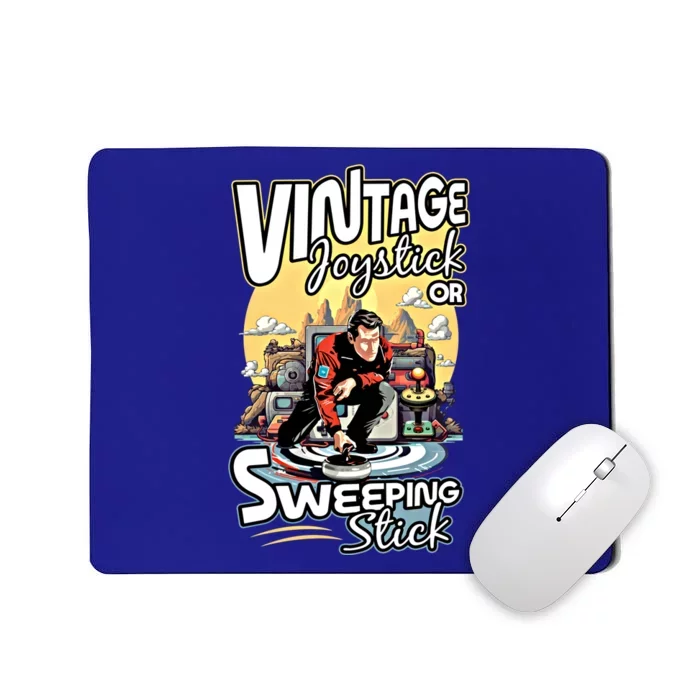 Vintage Joystick Or Sweeping Stick Gamer Funny Curling Gift Mousepad